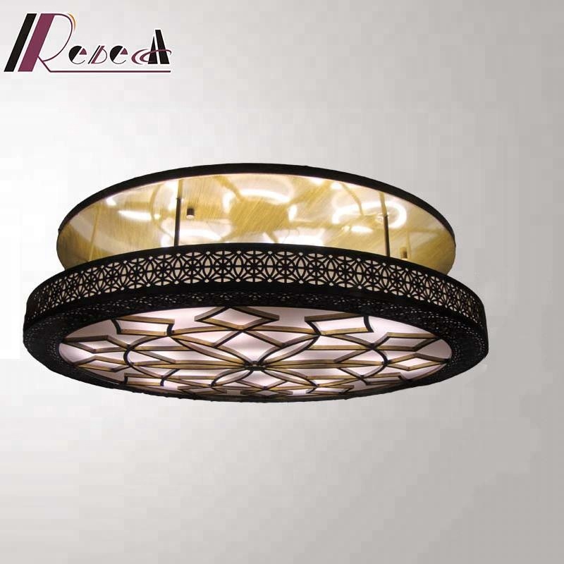 Unique Design Vintage Antique Brass Round Glass Ceiling Lamp Hotel Ceiling Lights