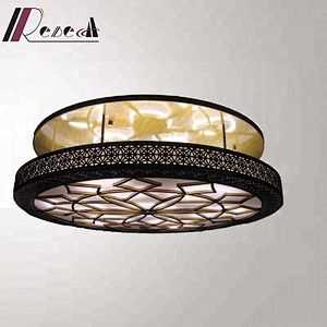 Unique Design Vintage Antique Brass Round Glass Ceiling Lamp Hotel Ceiling Lights