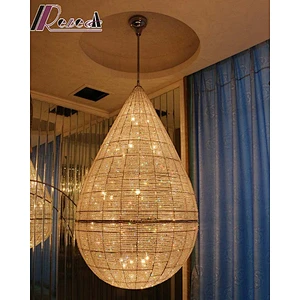 Luxury Water Drop Shape Chandelier Crystals For Lobby Lighting Chandelier Lamps