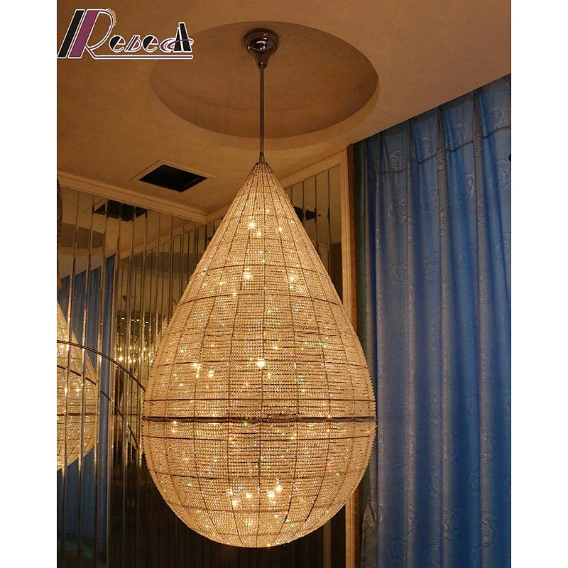 Luxury Water Drop Shape Chandelier Crystals For Lobby Lighting Chandelier Lamps