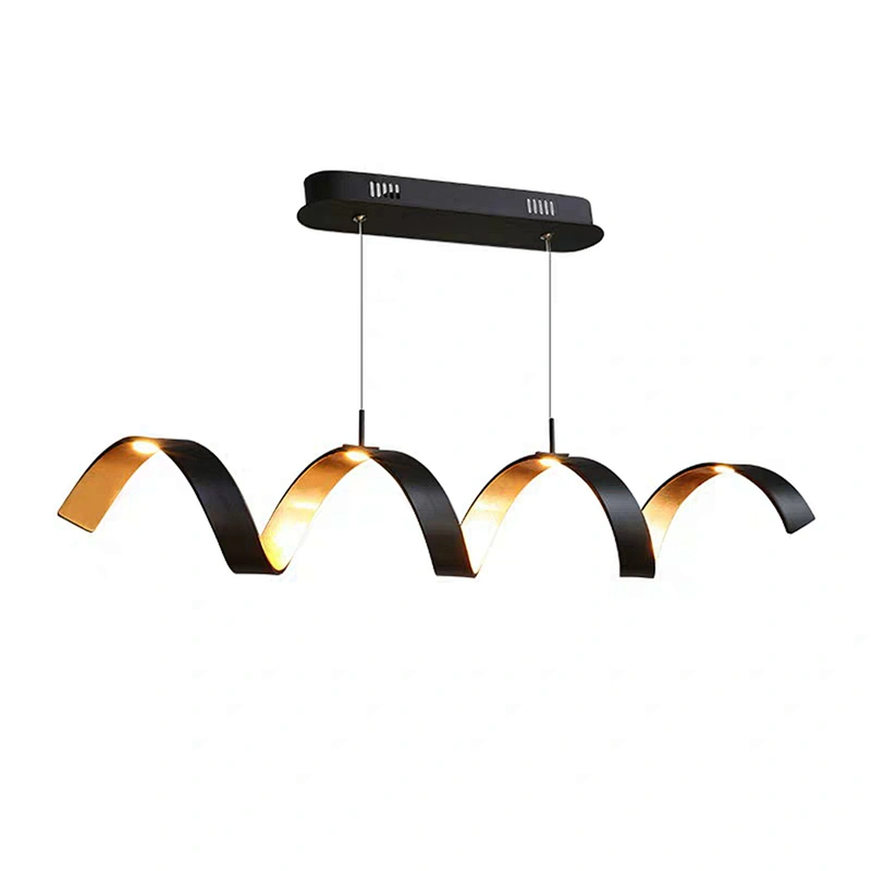 Modern Nordic Design Spiral Aluminum Black With Gold Led Pendant Lamps