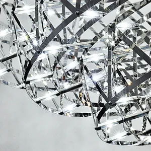Custom lighting new innovation simple geometry stainless steel led ceiling lights chandelier