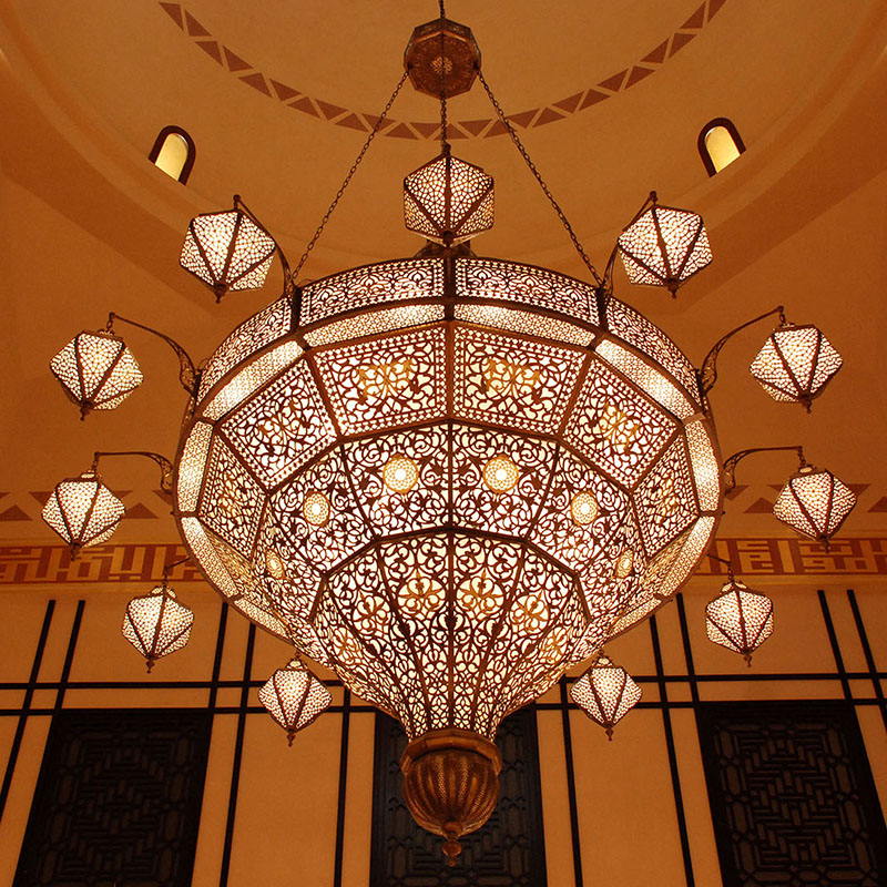 Custom Made Hotel Large Lobby Moroccan Islam Crystal Lighting Islamic Chandelier