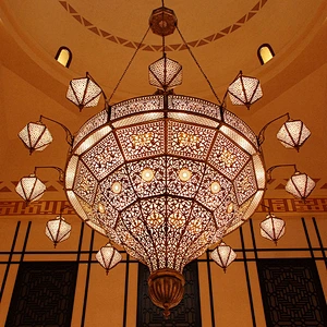 Custom Made Hotel Large Lobby Moroccan Islam Crystal Lighting Islamic Chandelier