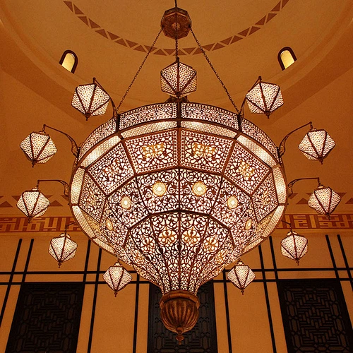 Custom Made Hotel Large Lobby Moroccan Islam Crystal Lighting Islamic Chandelier
