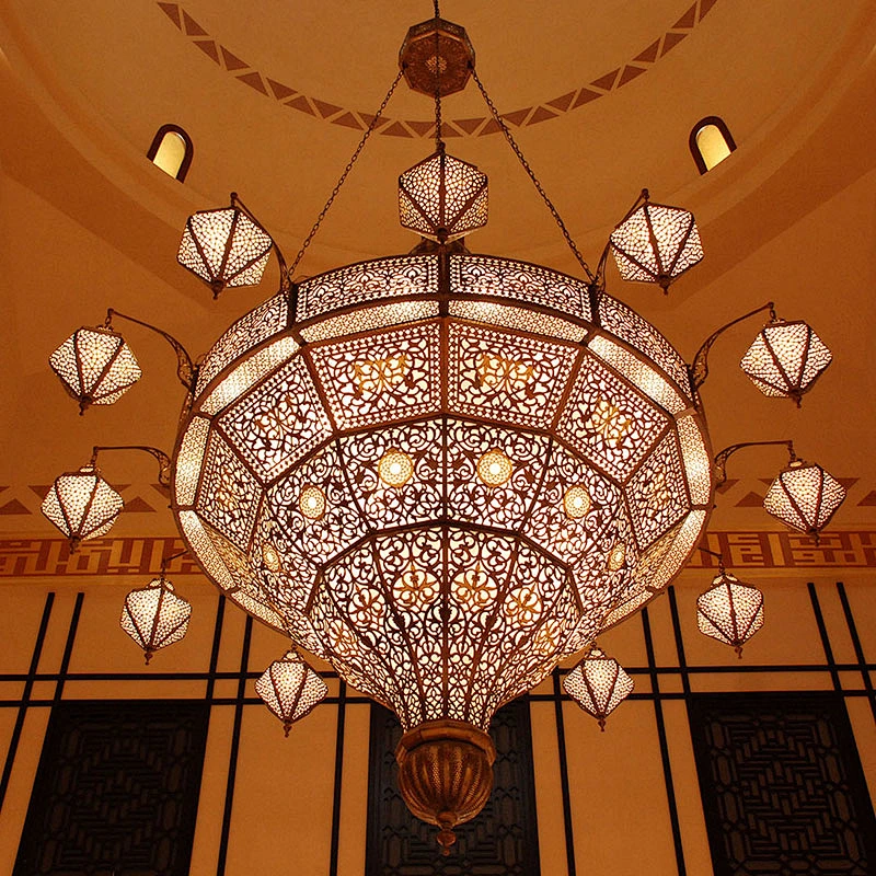 Custom Made Hotel Large Lobby Moroccan Islam Crystal Lighting Islamic Chandelier
