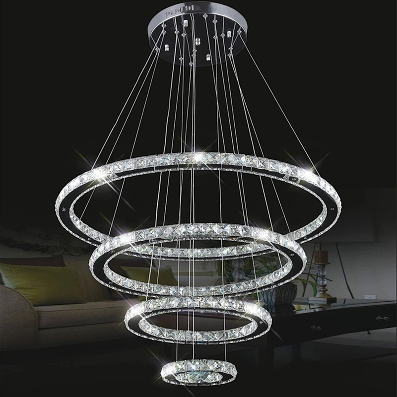 Modern hotel decorative lighting led round  crystal chandelier