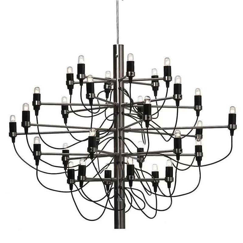 Modern nordic dining room staircase black ball chandelier