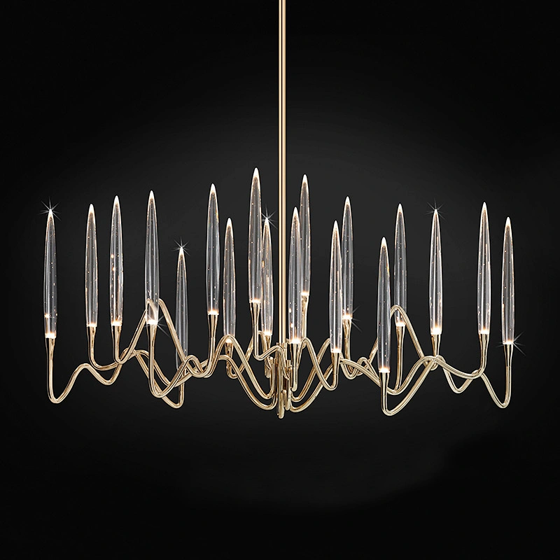 Modern Interior Led  Crystal Glass Chandelier Design For Villa And Hotel Pendant Light