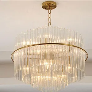 Modern crystal glass bar living room dining room bedroom round pendant lamp