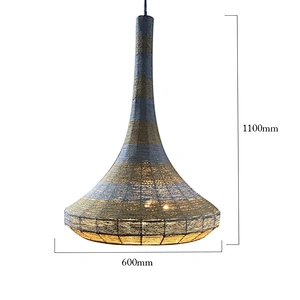 Creative design hand-woven brown rope Projector light chandelier