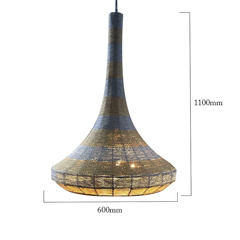 Creative design hand-woven brown rope Projector light chandelier