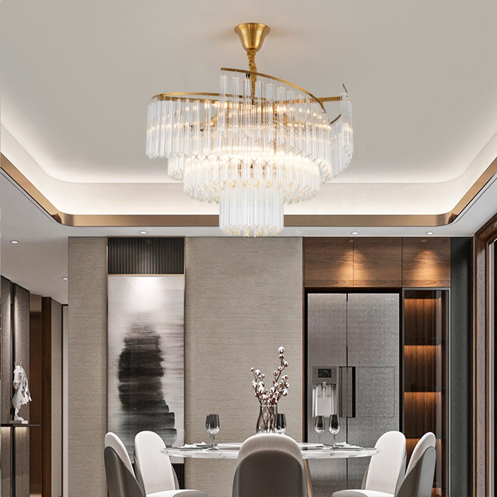 American Style Decor Modern Luxury Lighting Glass Brass Chandelier Pendant Lights