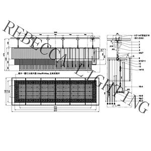 Large hotel engineering custom crystal glass tube chandelier