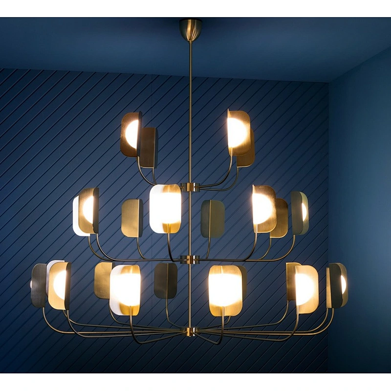 Modern G9 LED Home Lighting Iron Tawny&Red Chandelier Luxury Custom  Acrylic Chandelier Designer for Home