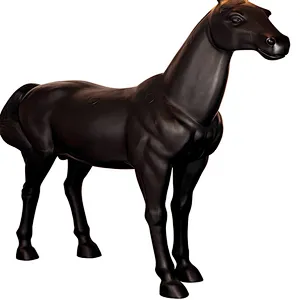 Tall And Big Horse Statue Led Floor Lamp With Conic Fabric Shade Unique Floor Lights