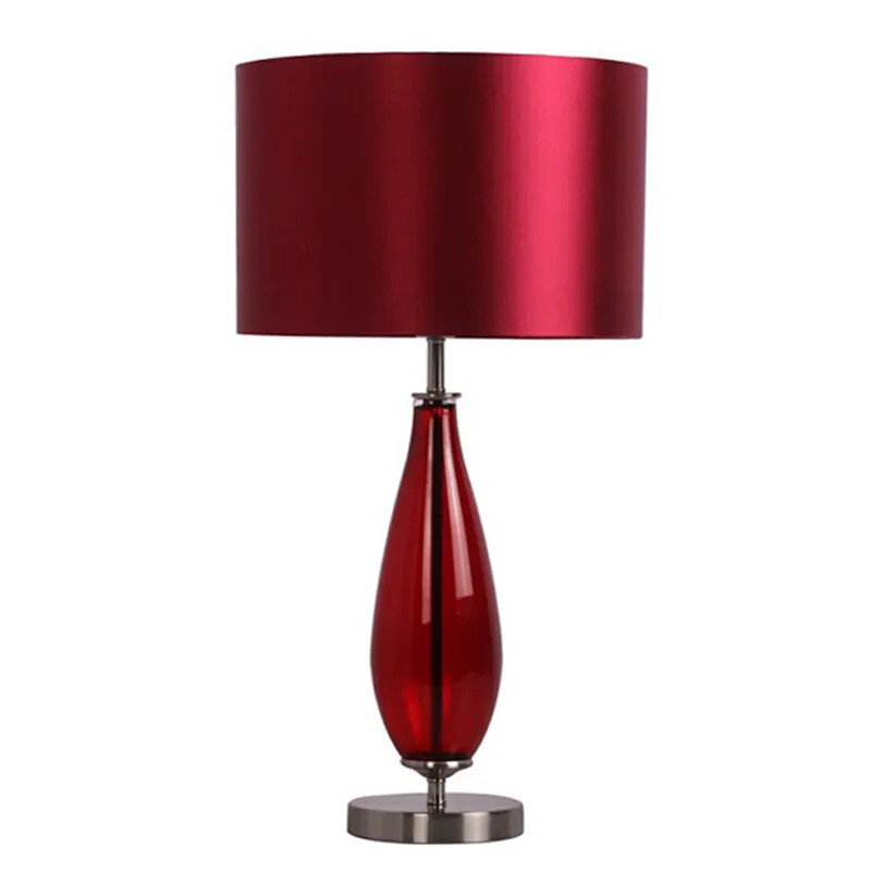 zhongshan purple glass table lamp with fabric shade