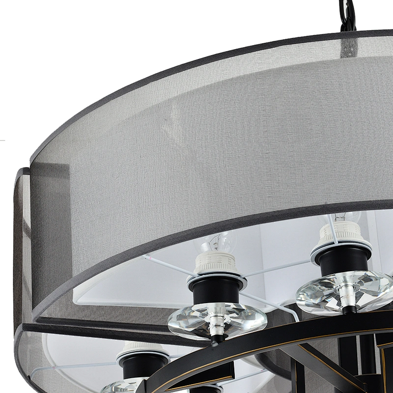 Unique  vintage hotel banquet hall rustic lighting black metal iron chandelier