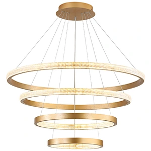 Modern iron living room chandelier luxury villa restaurant atmosphere lighting hotel engineering custom ring chandeliers