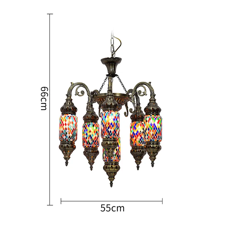 Handmade glass patch iron chandeliers  classical lighting custom hotel restaurant Moroccan style chandeliers&pendant lights