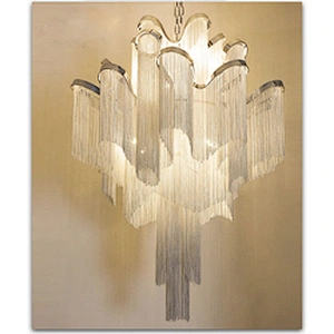 Modern Luxury Chandeliers Chain Led Ceiling Pendant Lights Creative Tassel Iron Contemporary Hotel,living Room 80 85-265V 2-year