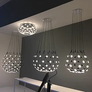 Modern White And Black Net Pendant Light Acrylic White Oval Led Pendant Lighting
