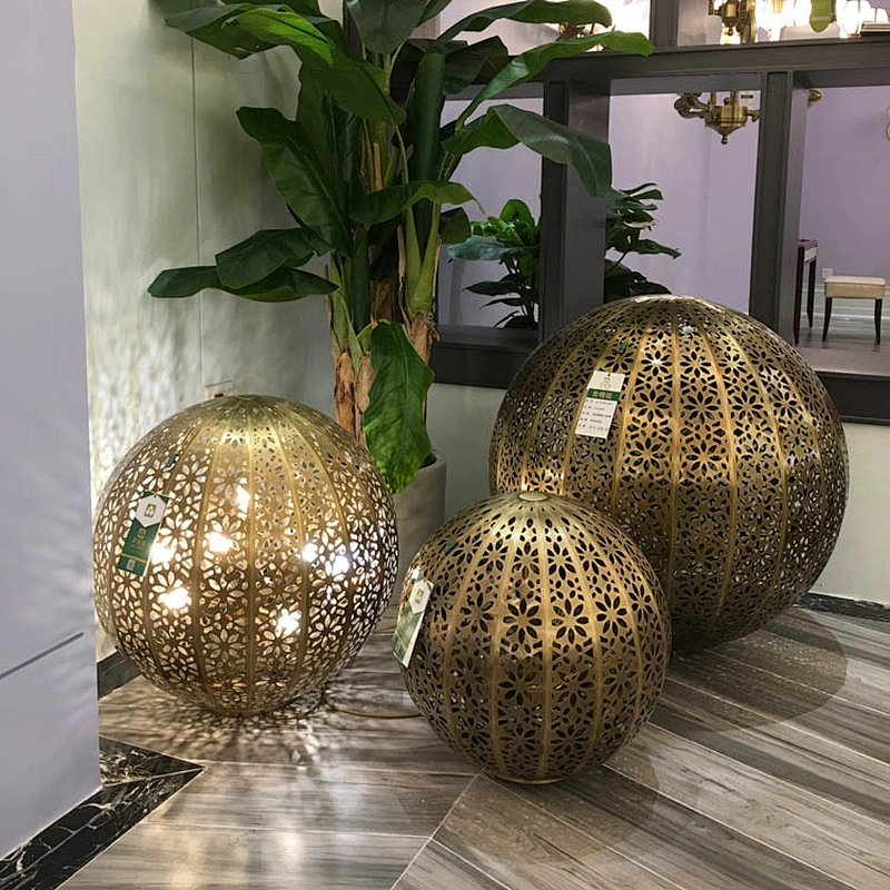 Exoteric Moroccan Floor Lamp Copper Southeast Asia Dining Room Creative Hotel Hollow Lamp
