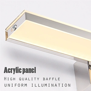Hot-selling post-modern minimalist wall lamp hotel bathroom stainless steel acrylic led mirror light front