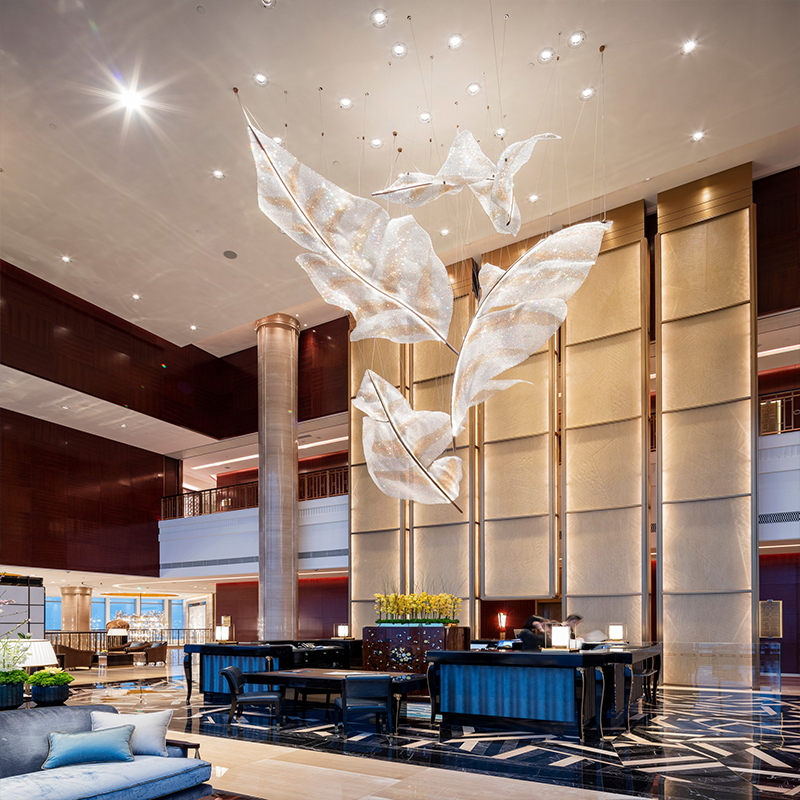 Modern Hotel Lobby Project Decorative Lighting Crystal Chandelier Lights