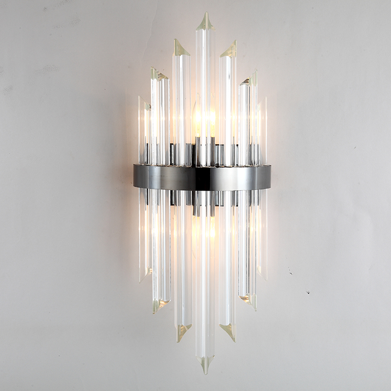 Modern Nordic balcony corridor glass crystal luxury bedside wall lamp