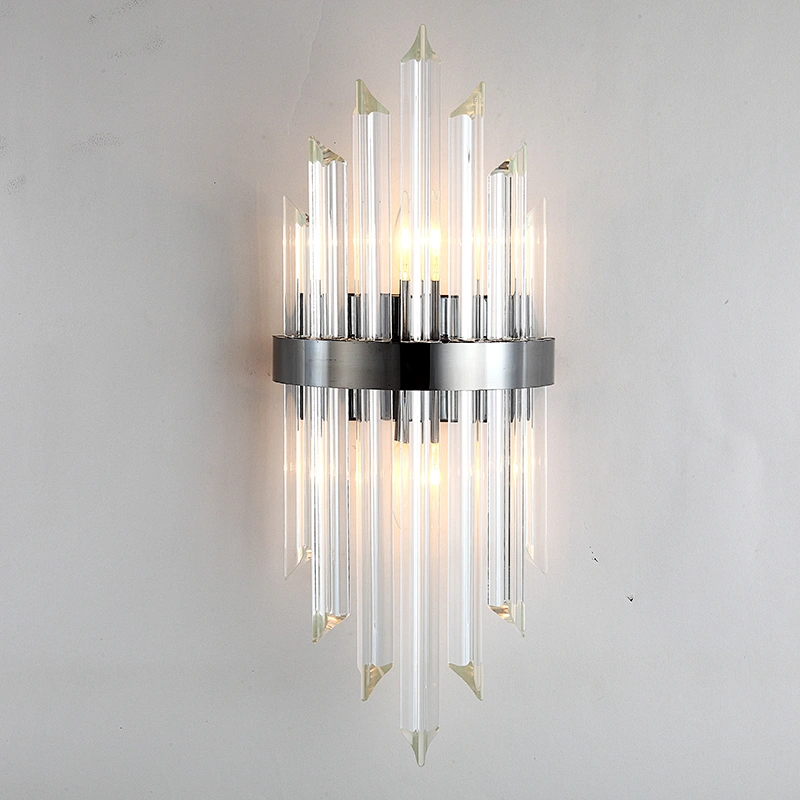 Modern Nordic balcony corridor glass crystal luxury bedside wall lamp