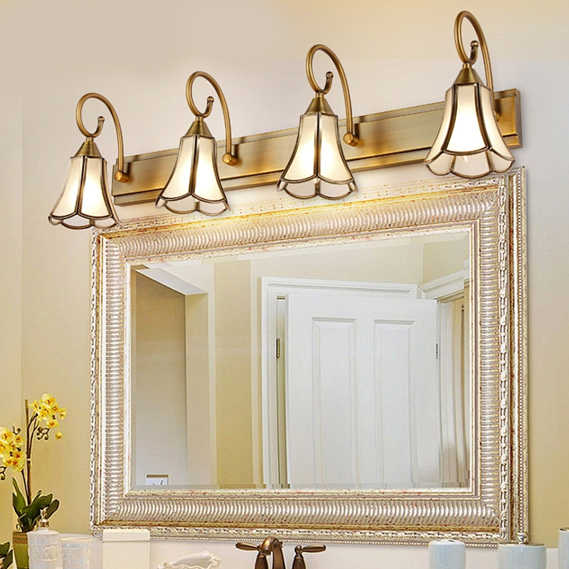 European style creative luxury hotel led wall lamp bathroom makeup up vanity mirror light lighting