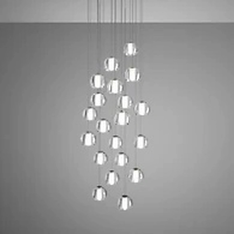 Modern hotel engineering glass ball chandeliers decoration custom hotel lobby villa rotating ladder chandeliers&pendant lights