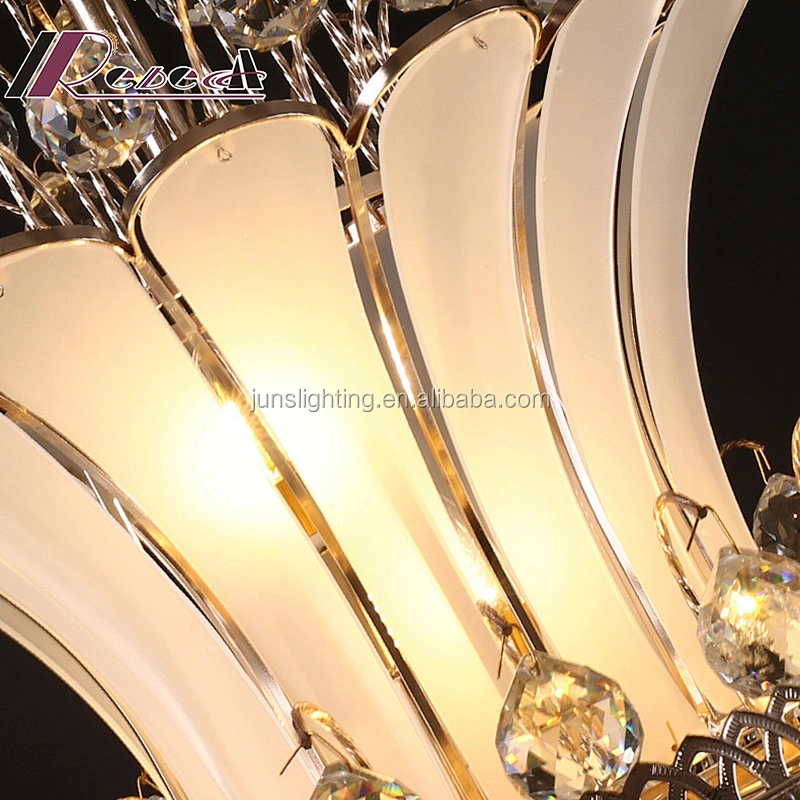 Modern hotel unique K9 crystal chandelier staircase pendant lamp