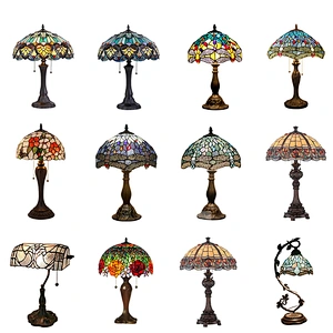 Rebecca High Quality Antique Stained Glass Tiffany Table Lamp Modern Desk Lamps