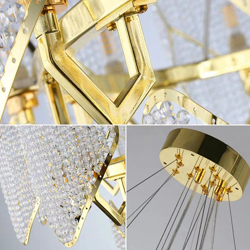 Modern Wedding Decorative Lighting  Luxury Hotel Crystal Chandelier Chandeliers Pendant Lights