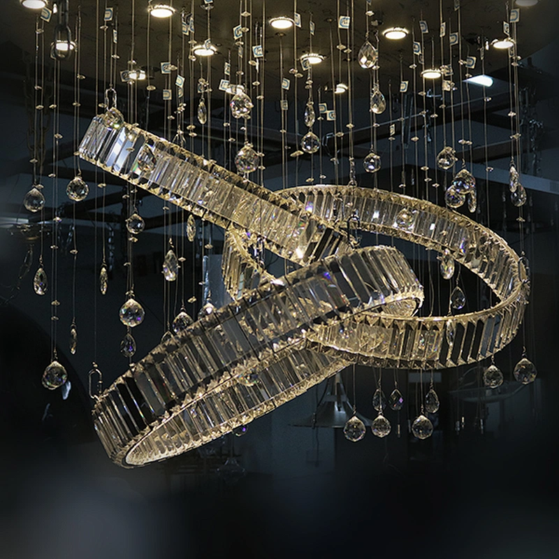 Modern customized circle shape crystal design chandelier