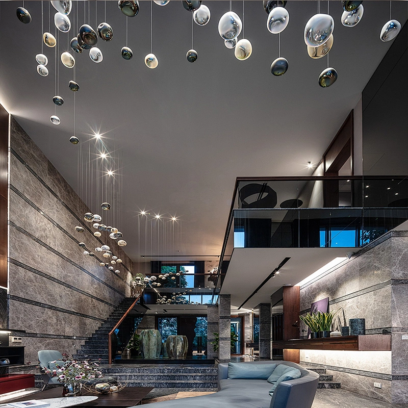 Modern design project hotel lobby dining room glass luxury chandelier