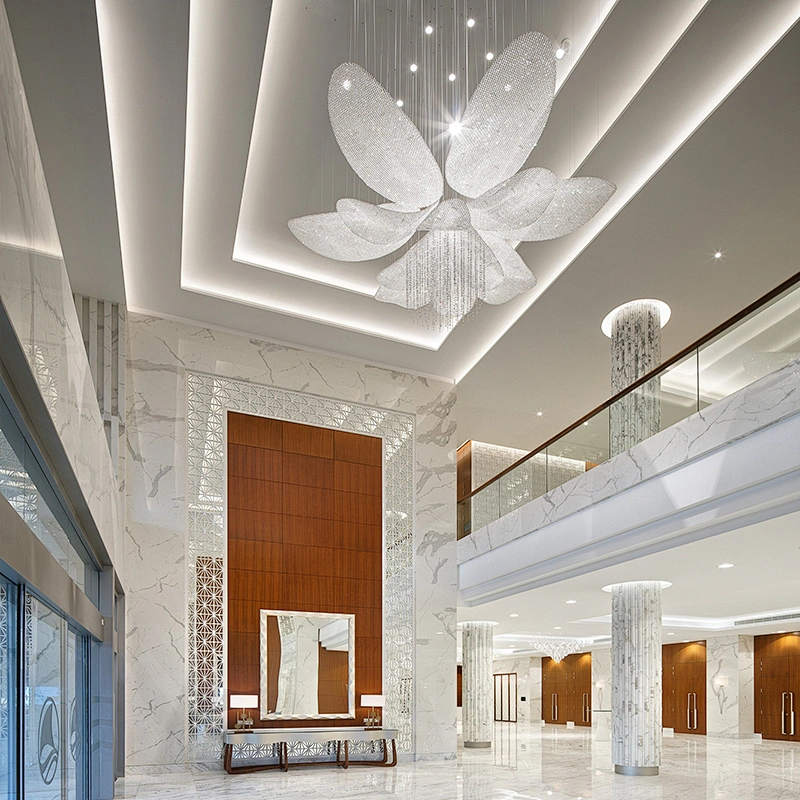 Customizable hotel large lobby decoration lighting glass crystal chandelier