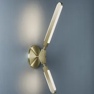 Nordic modern stylish bedroom headrest dining hall wall lamp of Golden fluctuation baton aluminum