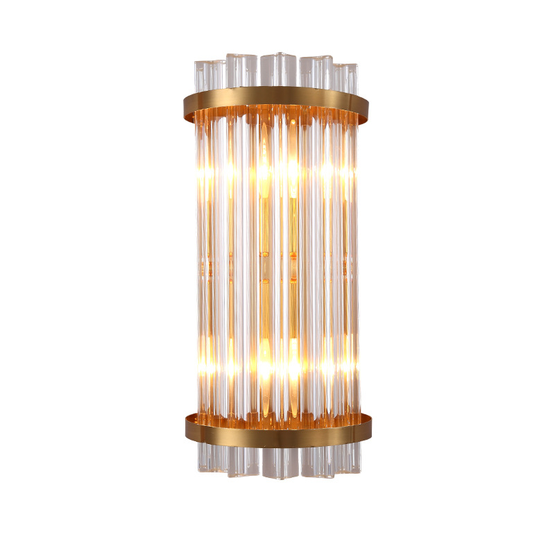 Modern Nordic Garden Corridor Glass Crystal Luxury Bedside Vintage Wall Lamp