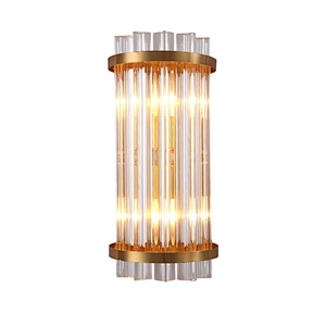 Modern Nordic Garden Corridor Glass Crystal Luxury Bedside Vintage Wall Lamp