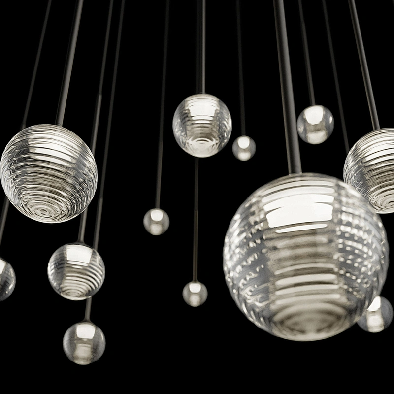 Modern large hotel lobby luxury crystal glass ball hanging chandelier