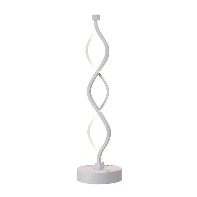Modern creative bedside spiral night led reading desk light table lamp