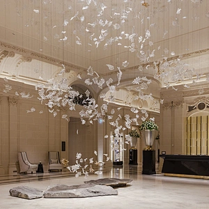 Custom Large Hotel Lobby Chandelier Lighting Modern Design Luxury Glass Chandeliers Pendant Lights LED Contemporary 100lm/w 360