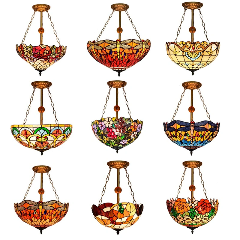 Wholesale sales high quality antique stained glass tiffany  lamp with E27