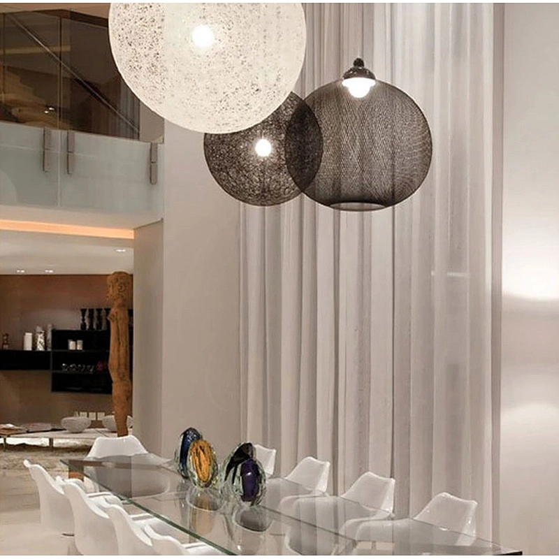 Modern nordic designer kitchen and dining black rattan hanging pendant light