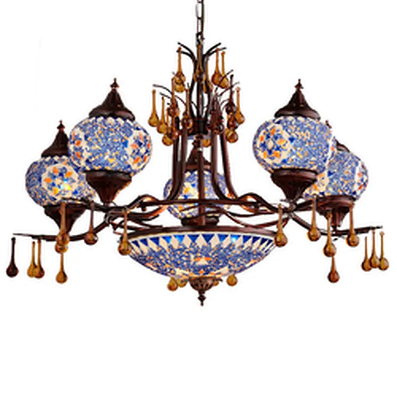 Custom Hotel Lighting Hotel Villas are decorated with Moroccan style glass chandeliers and chandeliers
