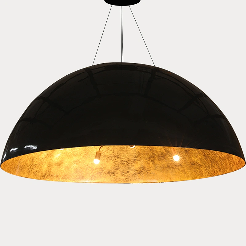 Rebecca Lighting Large Chandelier Six E27 Bulbs Black Minimalist Hotel Lighting