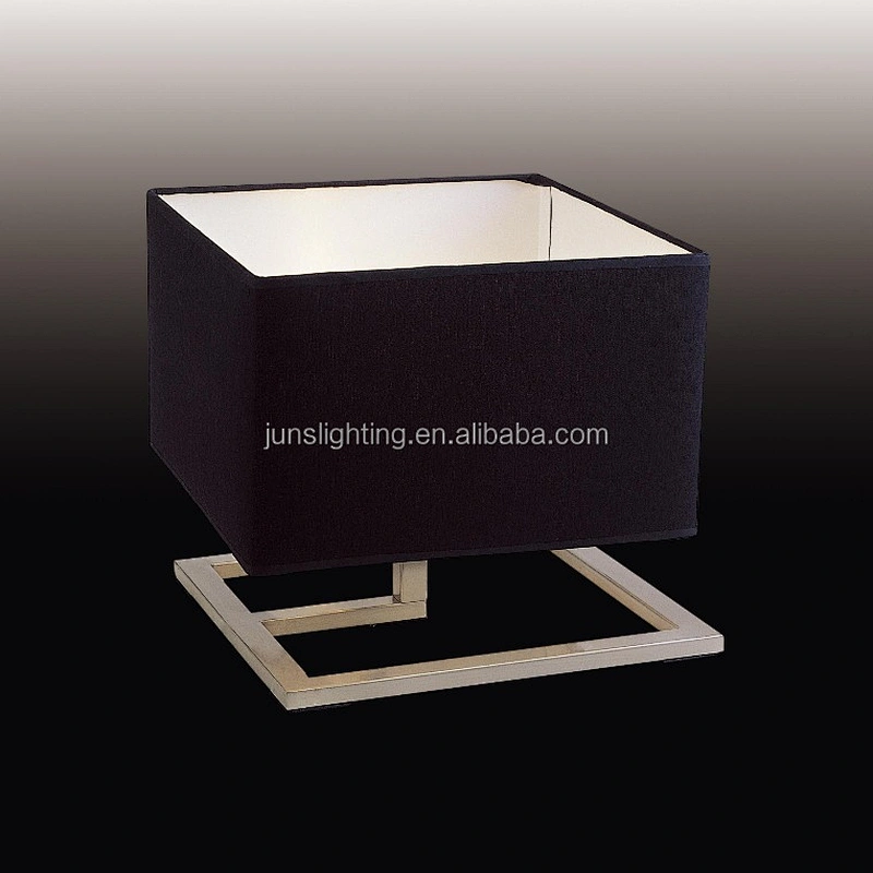 Modern Rectangular Black Fabric Shade Table Lamp For Living Room Hotel Desk Lamps